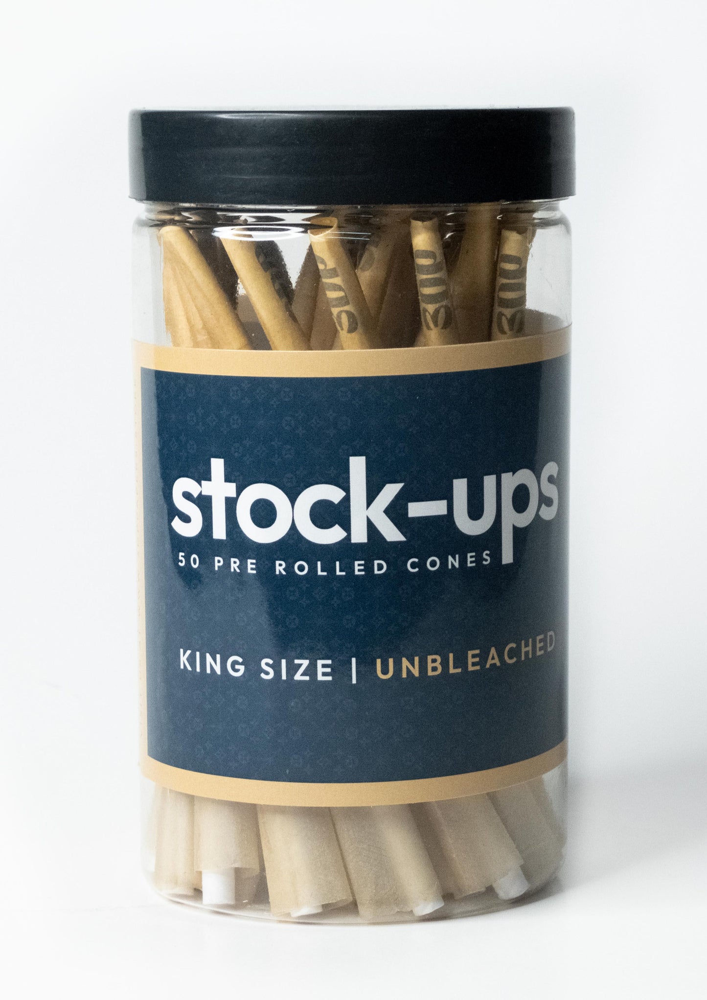 Stock Ups Pre Rolled Cones - King Size | Unbleached/Brown | Box of 50 - 3DP Papers