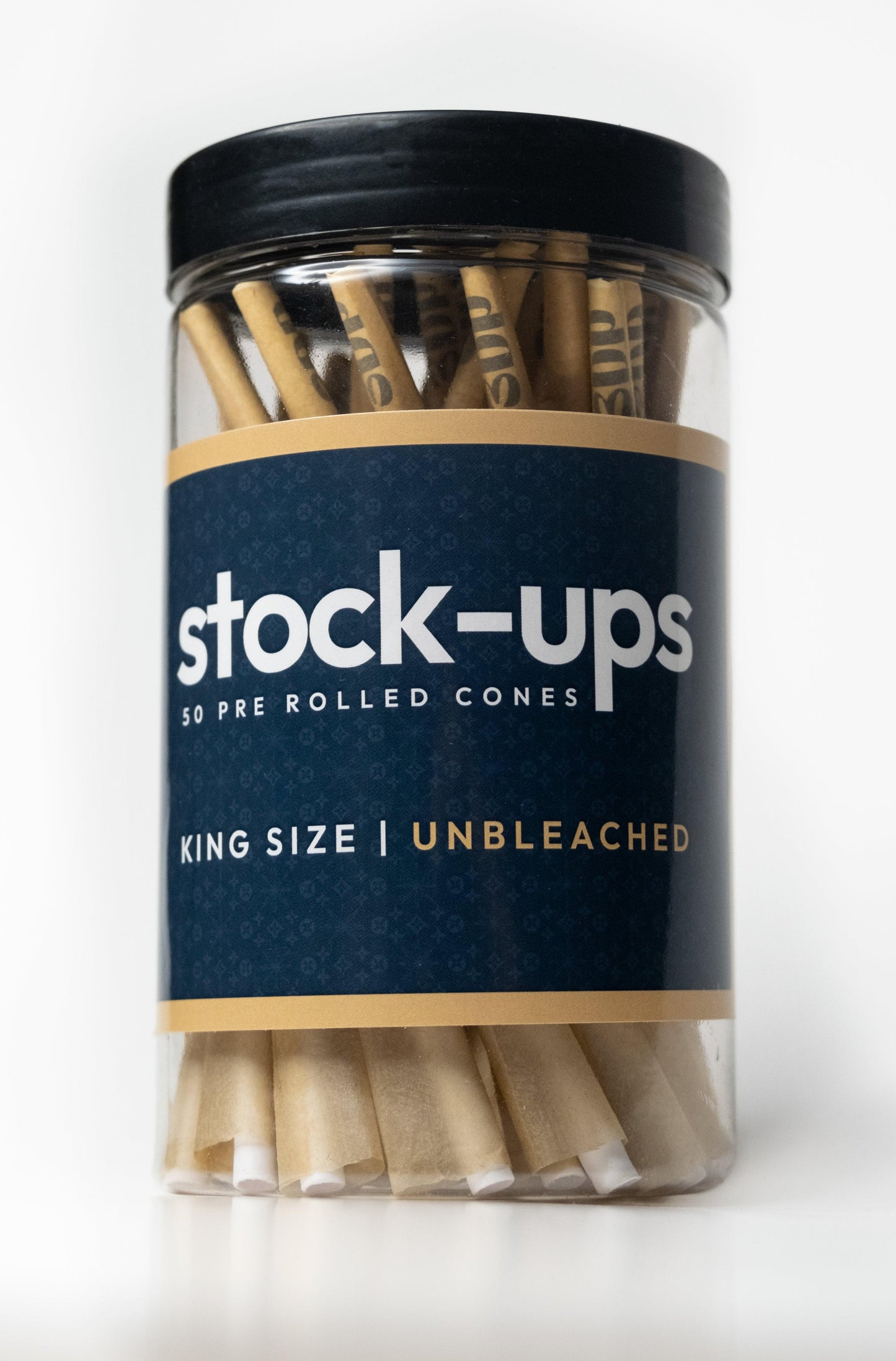 Stock Ups Pre Rolled Cones - King Size | Unbleached/Brown | Box of 50 - 3DP Papers